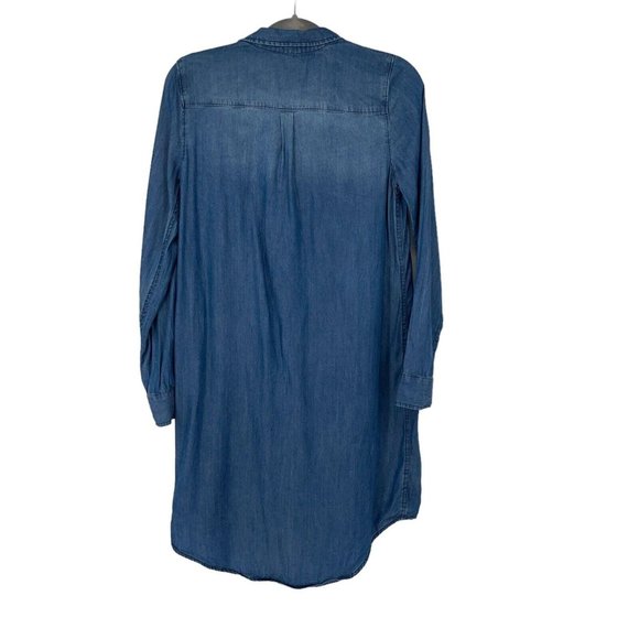 Maurices Lace Up Chambray Shirt Dress Womens XS Pockets Lightweight Roll Sleeve - Picture 3 of 9